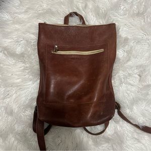 Portland Leather Nutmeg Tote Laptop Backpack